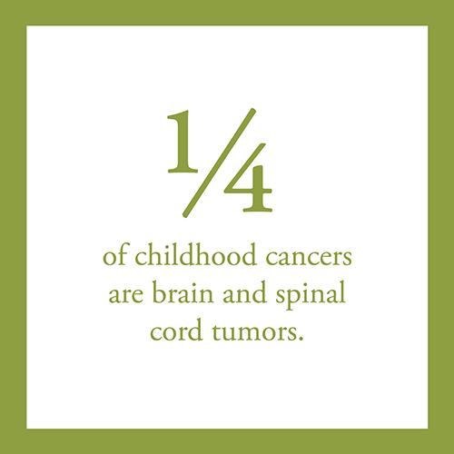 1/4 of childhood cancer are brain and spinal cord tumors.