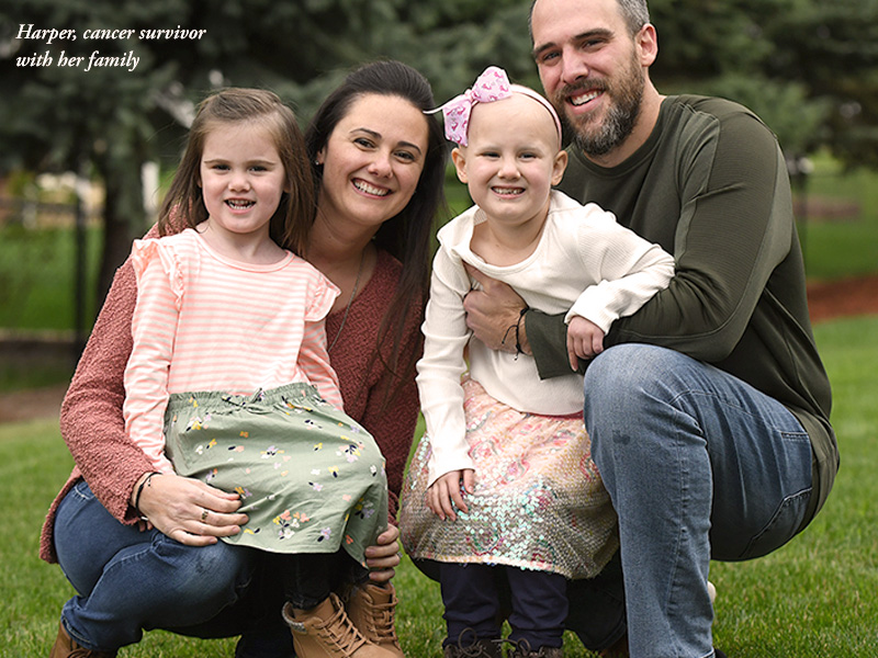 Harper, cancer survivor with her family