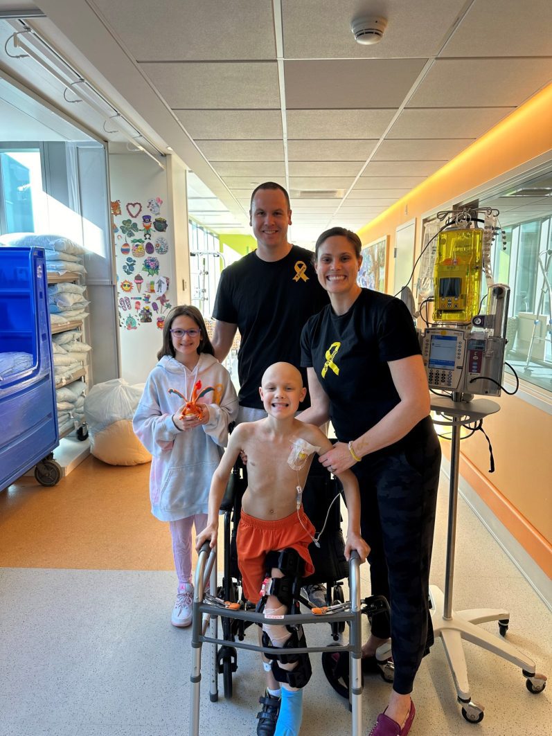 Jackson with his family in the hospital