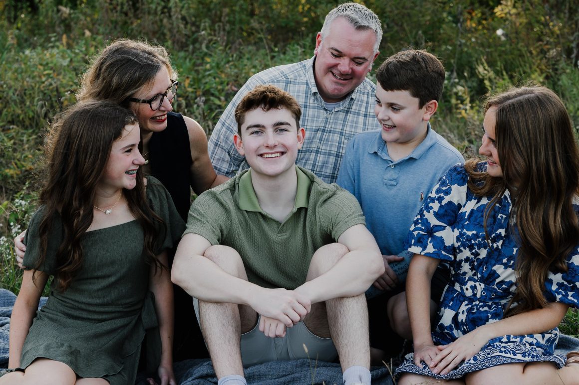 Jack Punswick surrounded by family