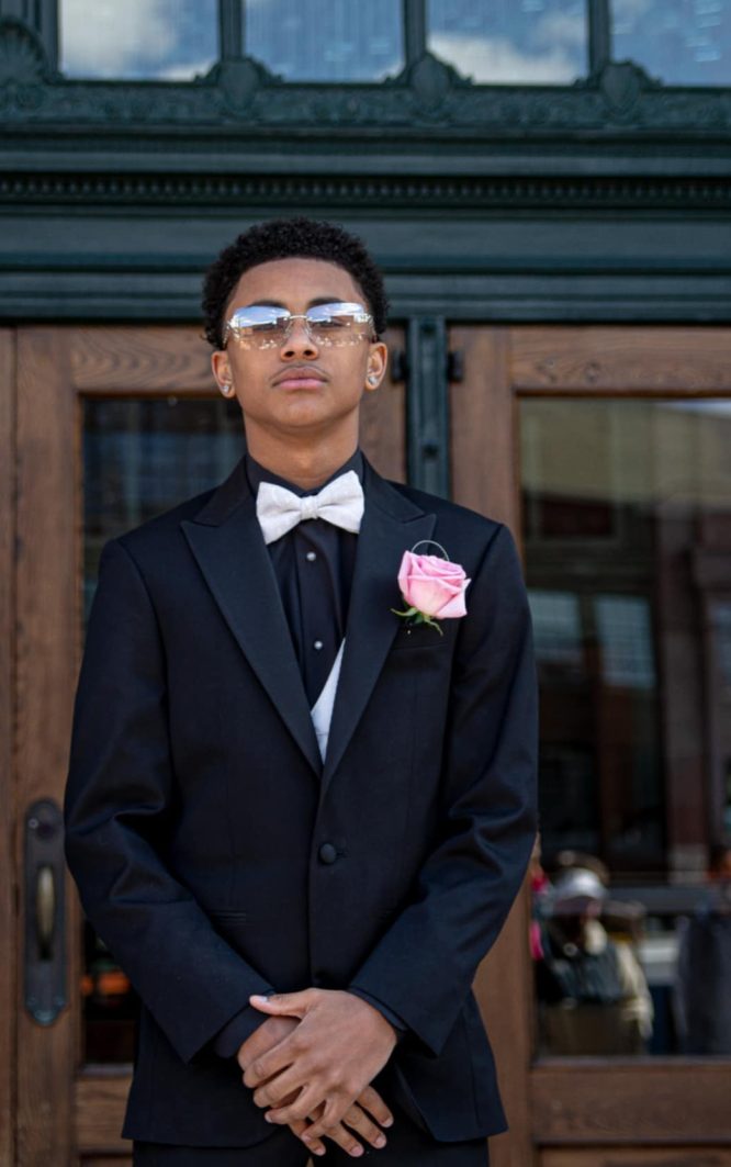 Rider posing for prom