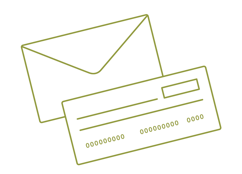 An envelope and a check