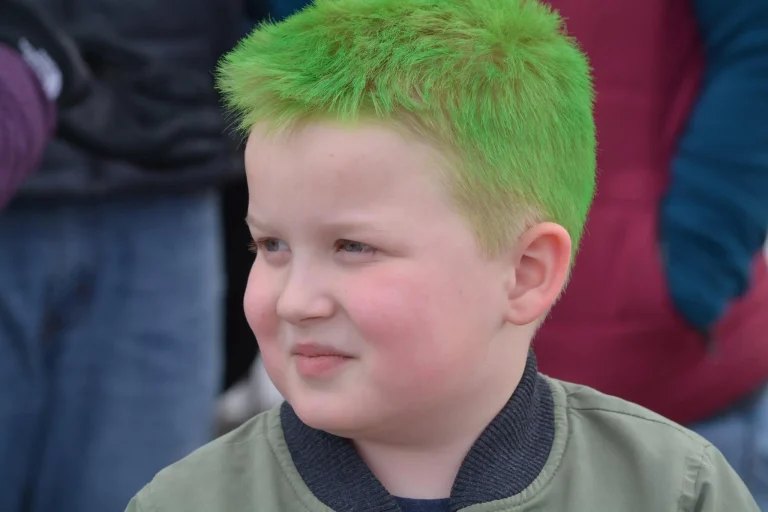 A younger Fitz with green hair