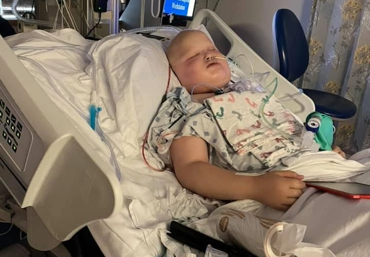 Fitz being monitored in his hospital bed