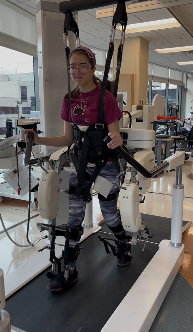 Anikah during her physical therapy session for walking